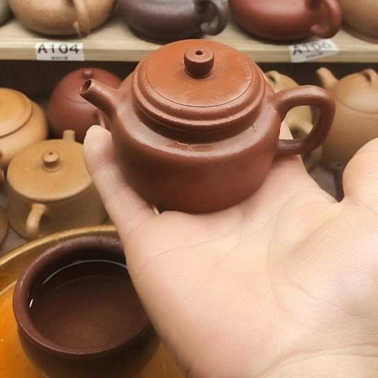 紫砂茶壶朱泥得中90豪升左右瑕疵