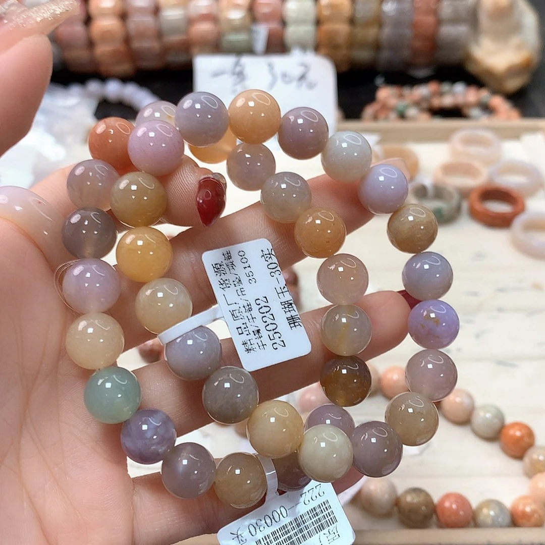 硅化珊瑚（珊瑚玉）手链未镶嵌娃*脸045