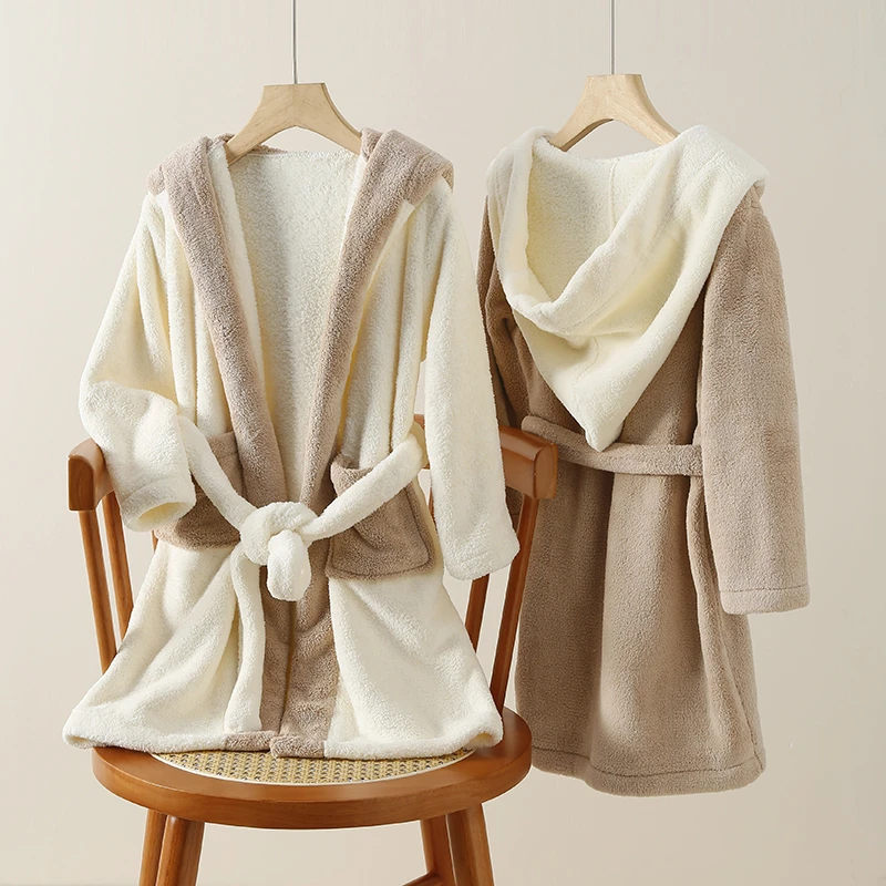 吸水速干儿童连帽浴袍游泳浴衣可穿式保暖加厚男童女童宝宝睡袍