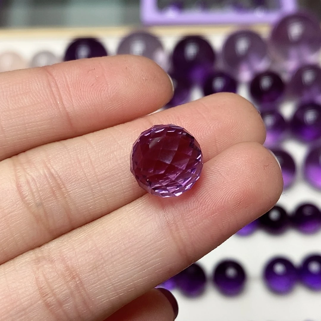 未镶嵌珠宝半成品紫晶经****生