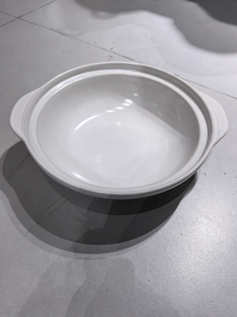 景德镇珍宝砂锅2升2885白无盖微瑕