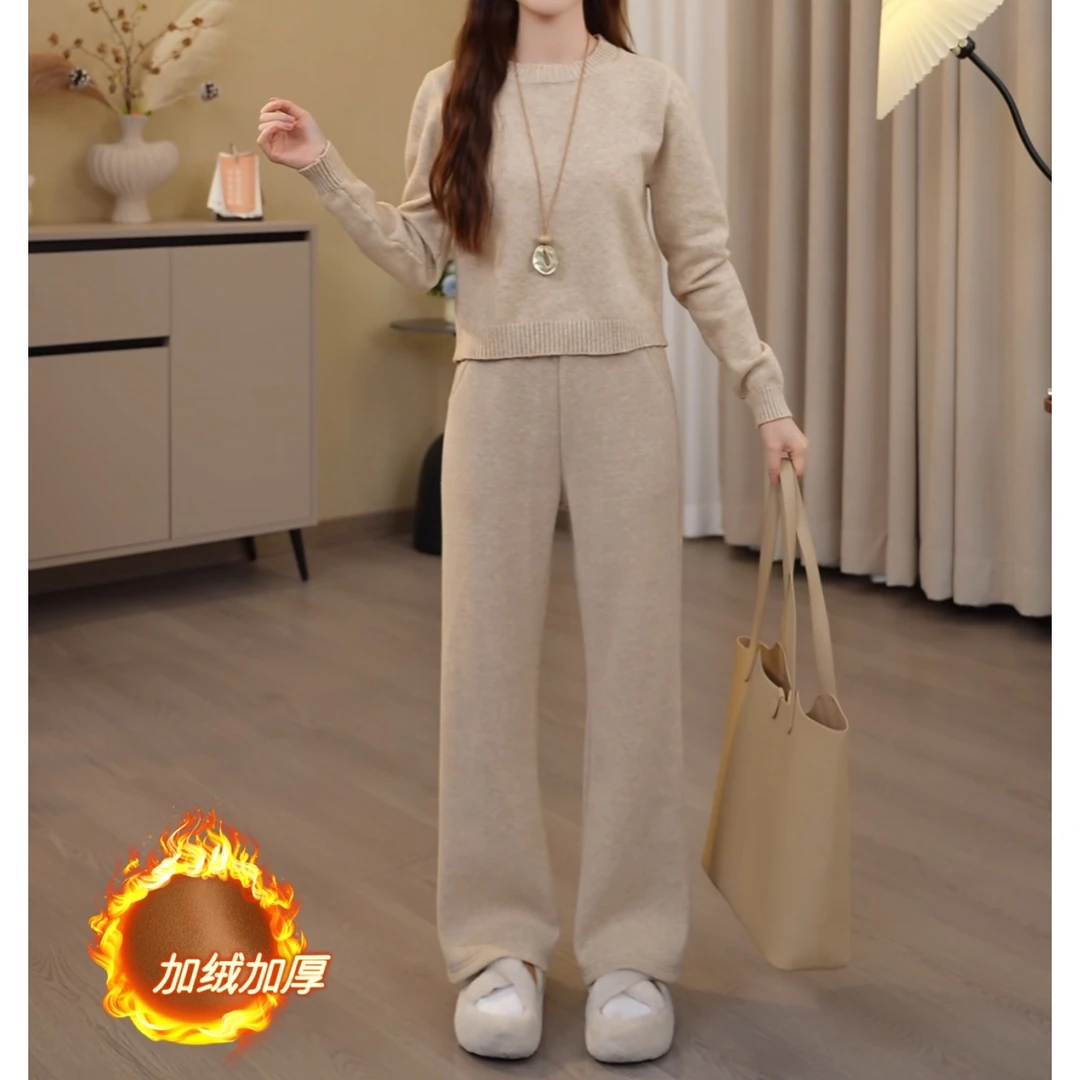 2025小个子秋冬加绒加厚休闲宽松百搭显瘦气质百搭垂感休闲裤子