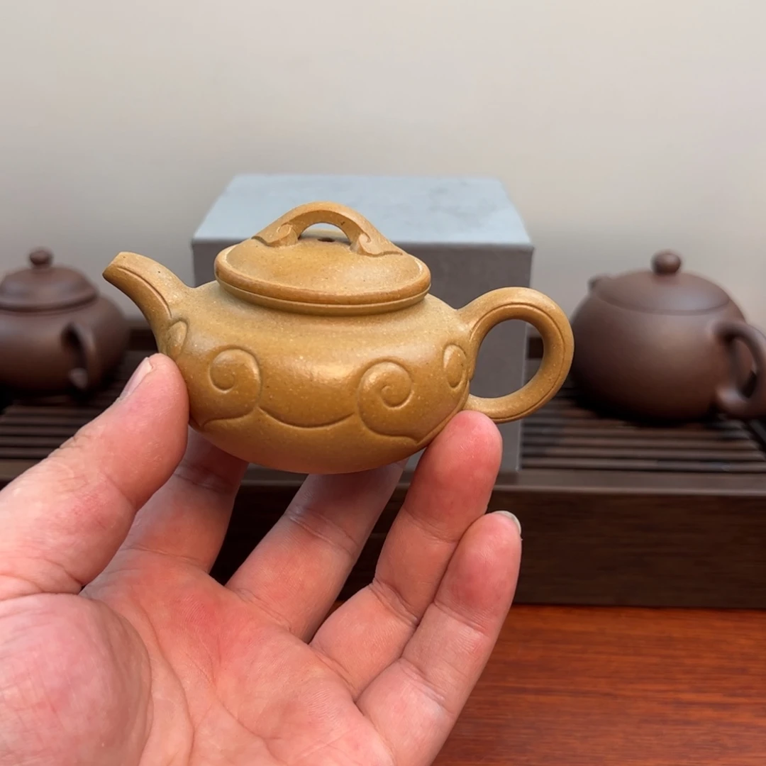 阿***哈茶壶紫砂仿古如意；88cc 梨皮