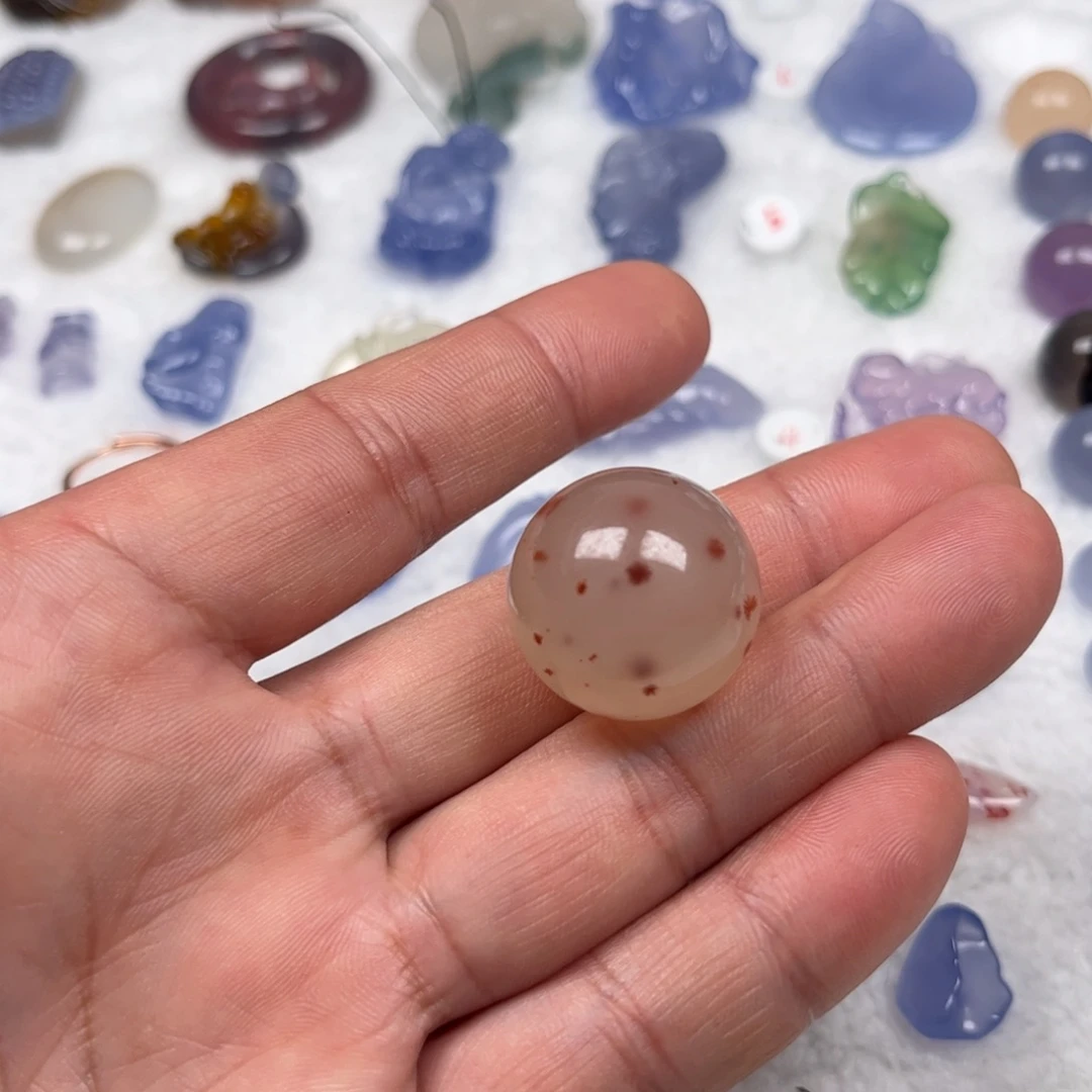 冰***禾玛瑙/玉髓未镶嵌吊坠(不含链)珠子拍6发1