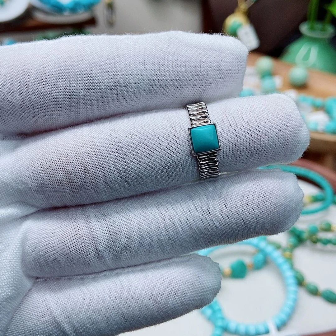 绿松石银S925镶嵌手链