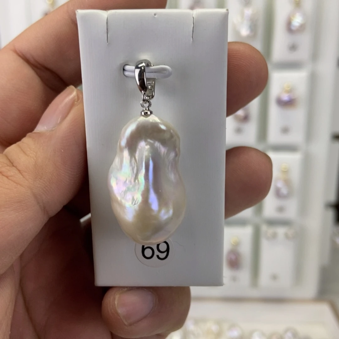 合金吊坠(不含链)淡水珍珠