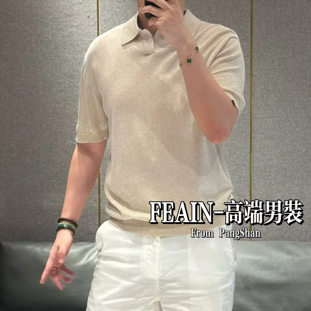 【进口亚麻】B*C专柜同款老钱风亚麻休闲POLO3821