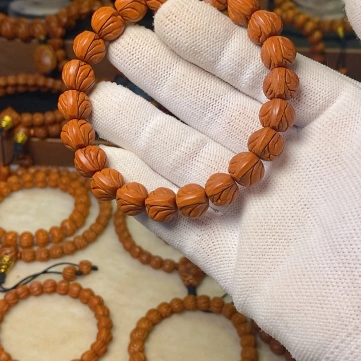 刀***刃桃核手串秦岭龙纹通过