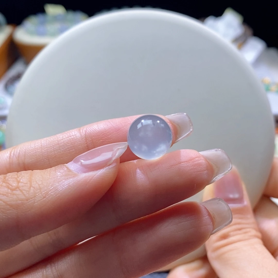 颈饰未镶嵌翡翠翡翠高冰雪花棉珠12.4mm