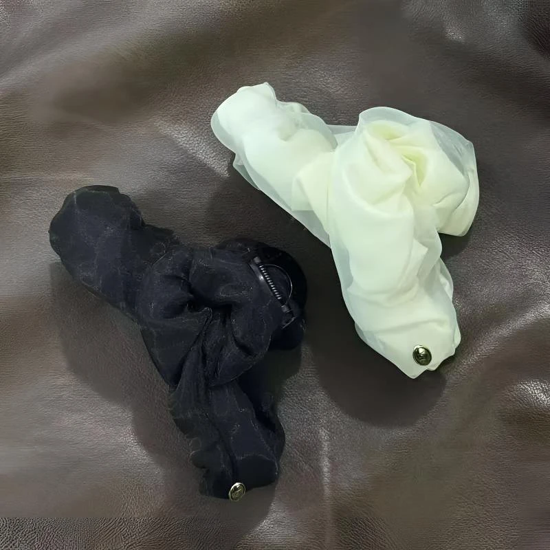 【双色流光】轻奢闪光褶皱小抓夹气质网红发夹女时尚百搭发卡发饰