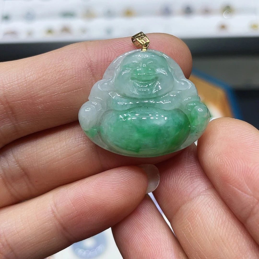 【闪购商品】翡翠18K金镶嵌吊坠(不含链)