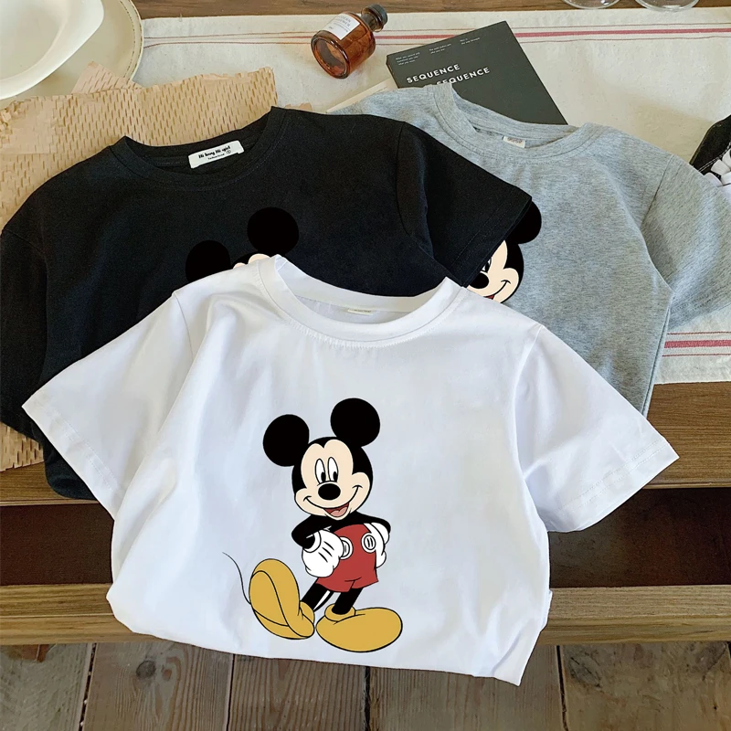 女童短袖T恤春夏装卡通米老鼠衣服纯棉童装宝宝儿童半袖米奇上衣