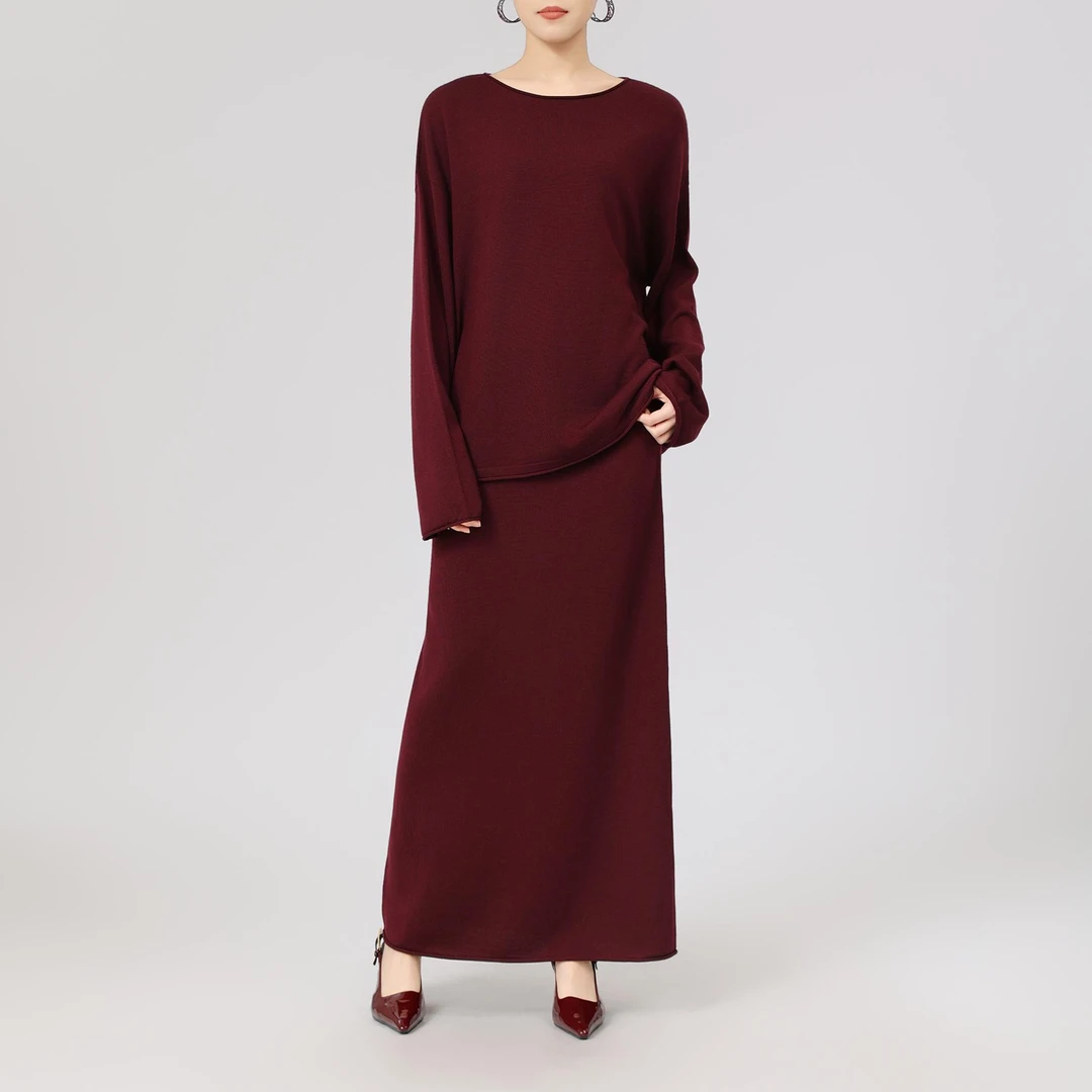 GIRDEAR/哥弟新款气质针织衫时尚极简休闲套装女(两件套)168001