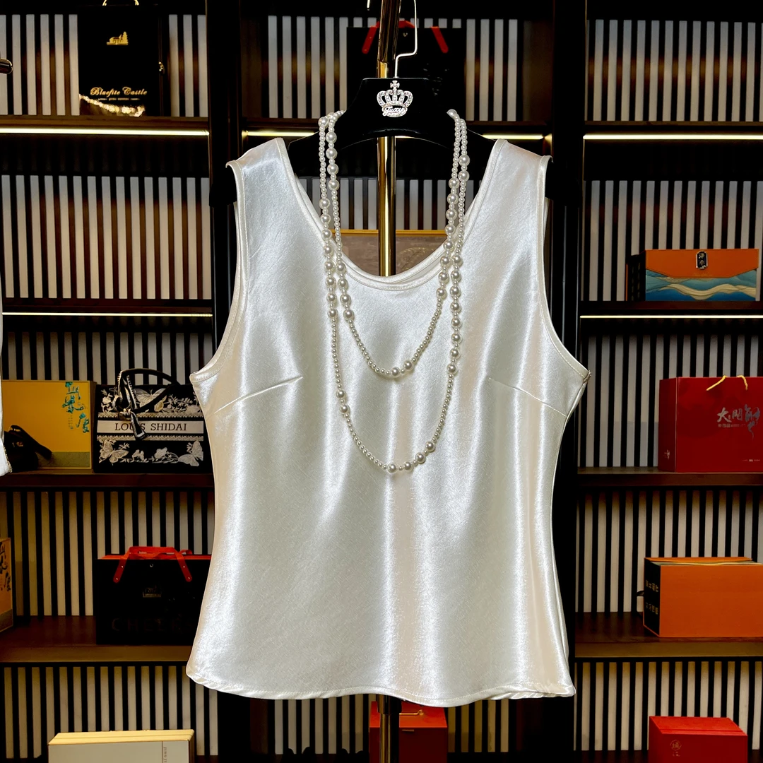 显瘦醋酸缎吊带背心百搭