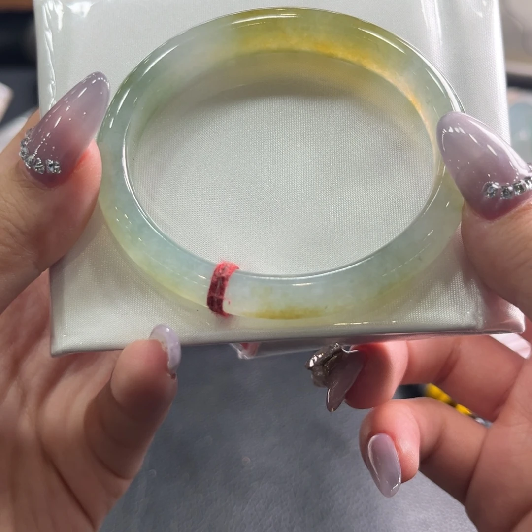 翡翠未镶嵌手镯55.8贵妃冰黄