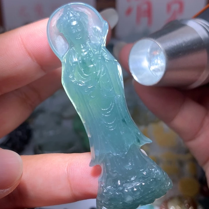 翡翠颈饰未镶嵌保真天然A货翡翠