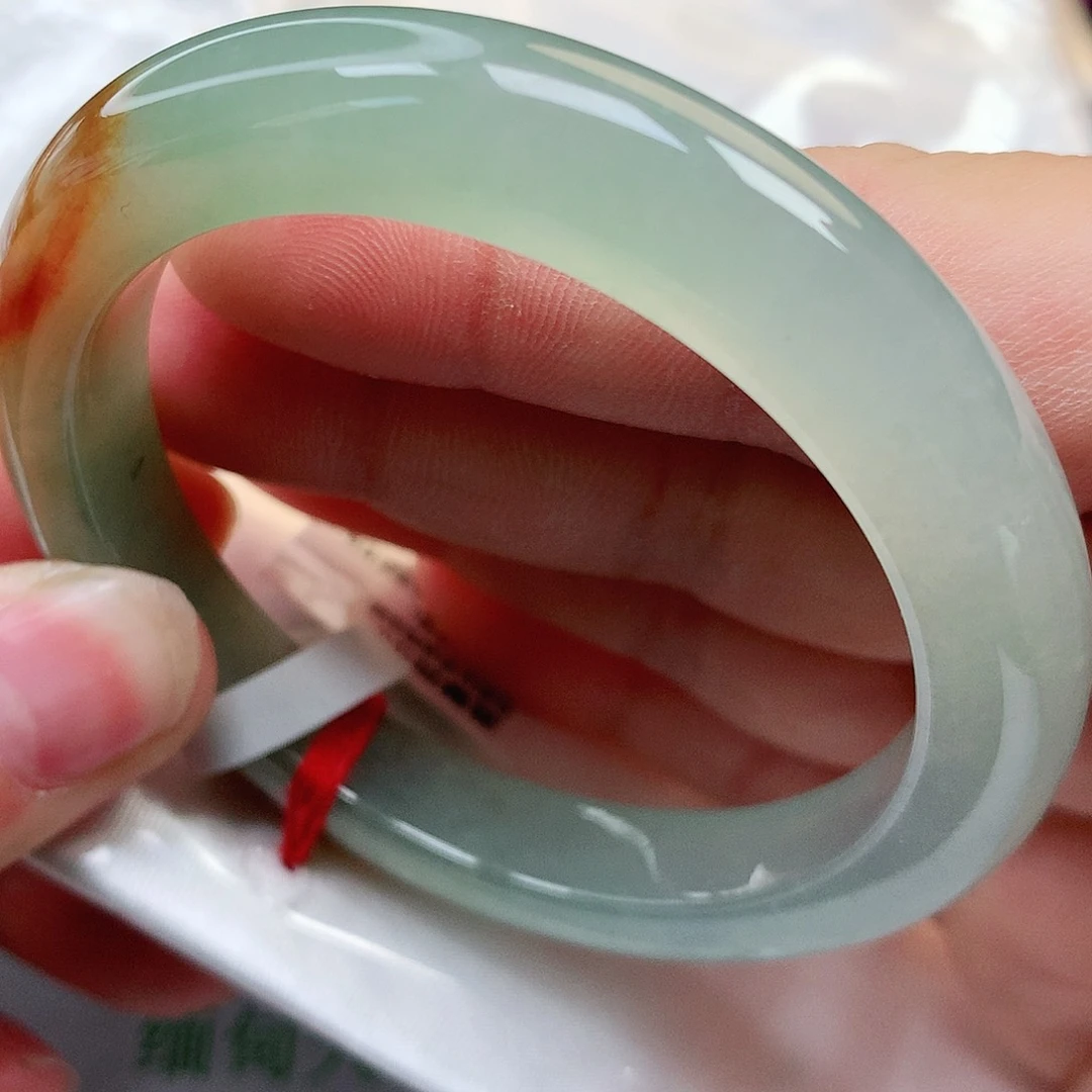 未镶嵌手镯翡翠冰红翡160号完美