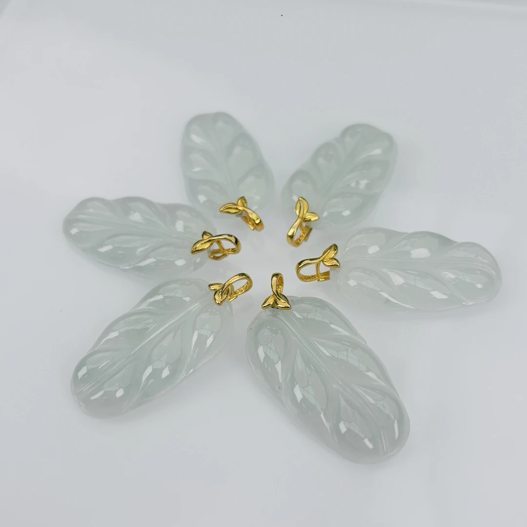 『手镯七仙女』翡翠叶子吊坠/405#-365/多样性发一件 赠皮绳