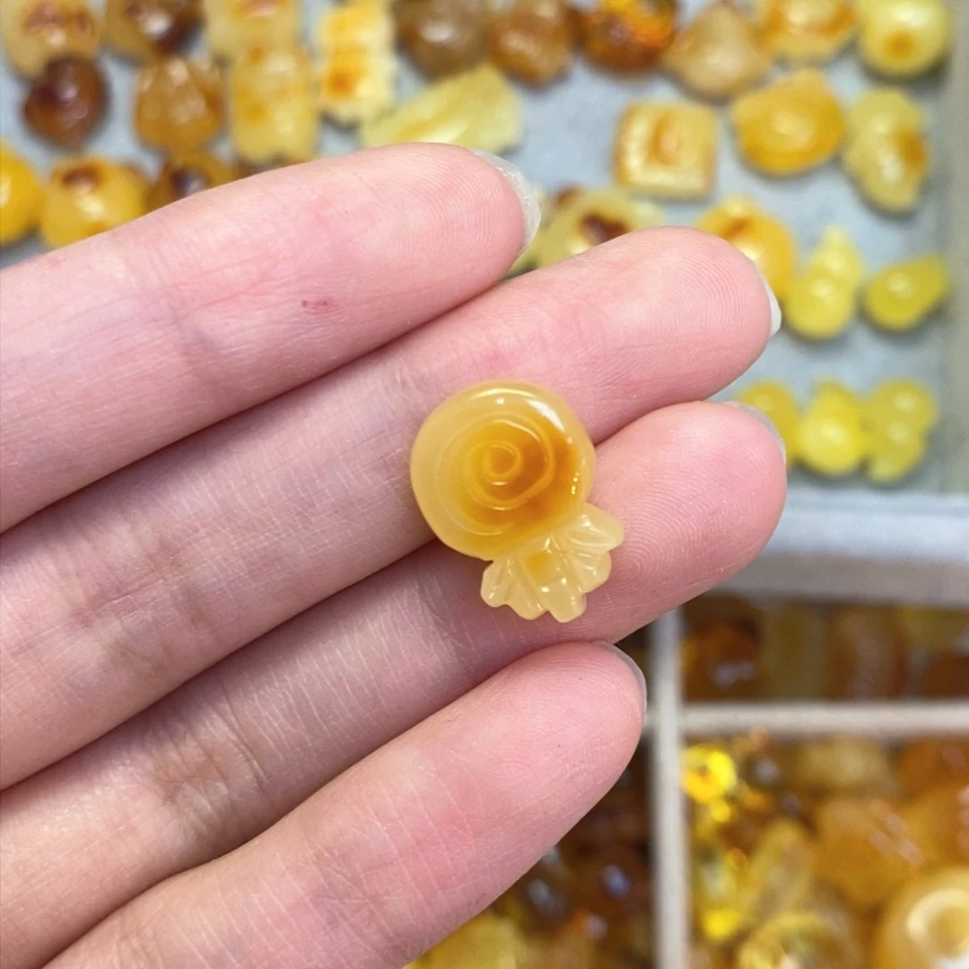 蜜蜡颈饰未镶嵌棒棒糖