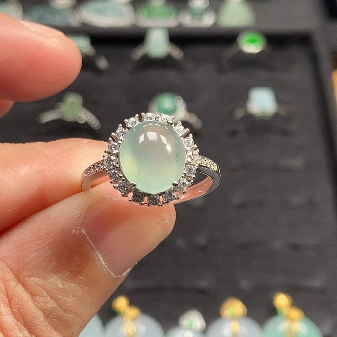 翡翠银S925镶嵌戒指