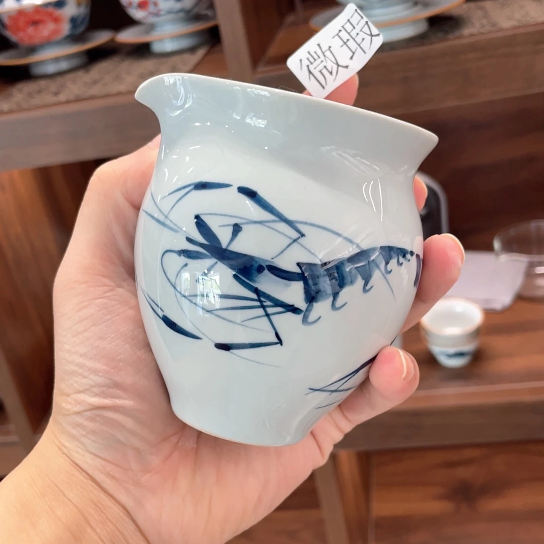 釉下手绘茶具微瑕