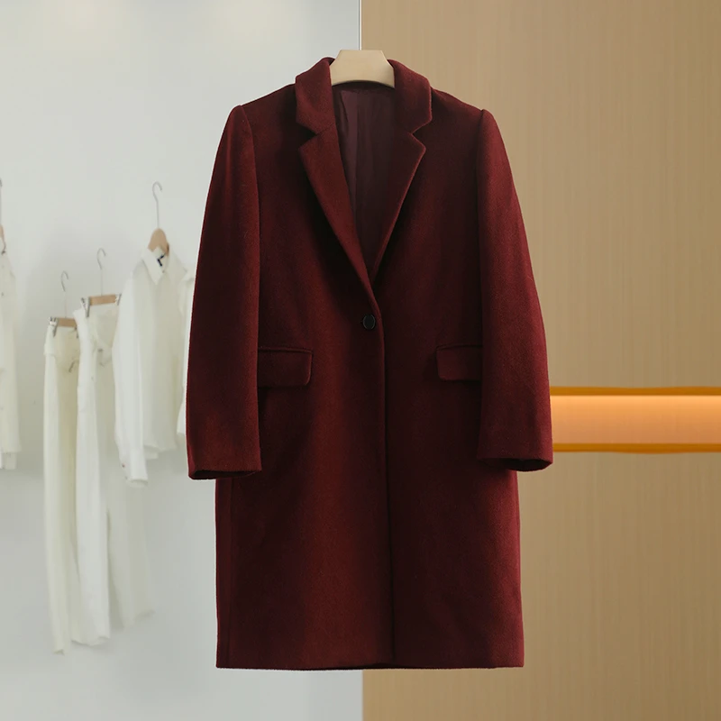 【半价q仓-唐长老自营】货号5118女装春秋新款简约毛呢外套M