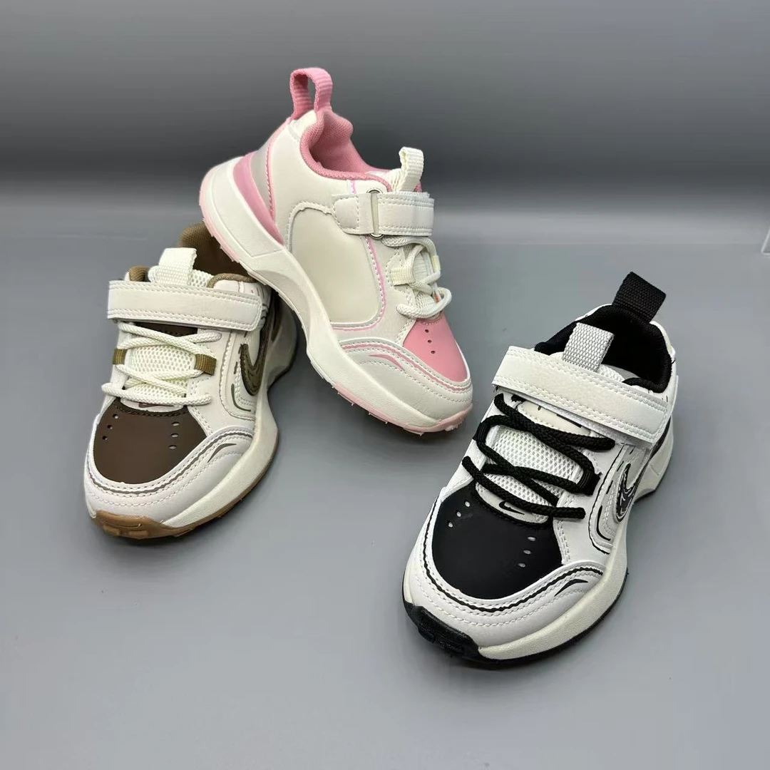 639/839儿童新品皮面魔术贴童鞋休闲鞋百搭时尚女童运动老爹鞋27-