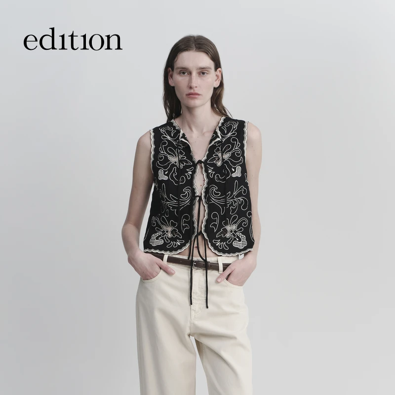 edition × SEA 联名系列2025秋季新款镂空绣花马甲#EBE3WAI007