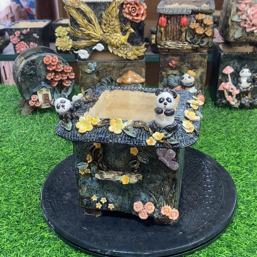 红陶青藤花器多肉花盆