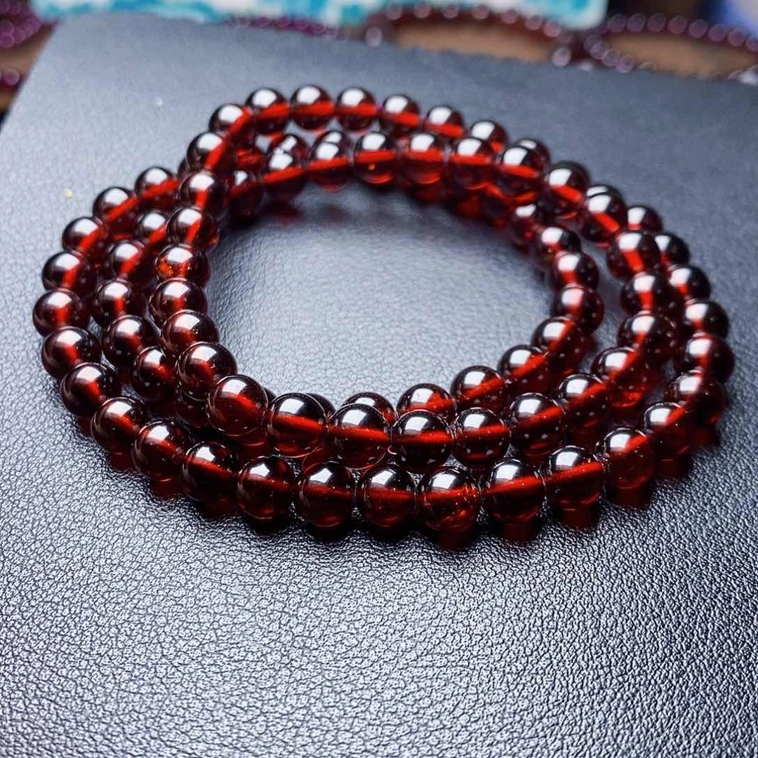 未镶嵌手链石榴石6 3圈福利