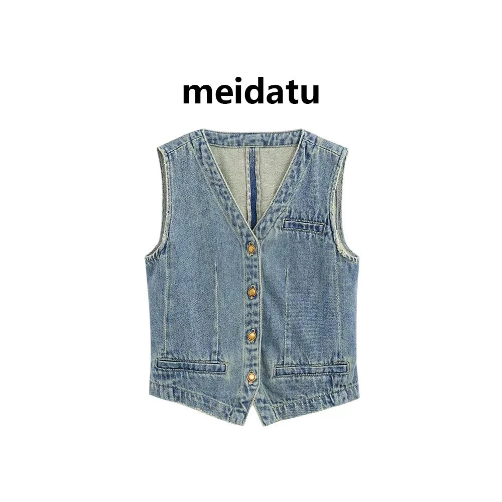 美哒兔（时髦马甲）减龄复古牛仔马甲CZ273-J