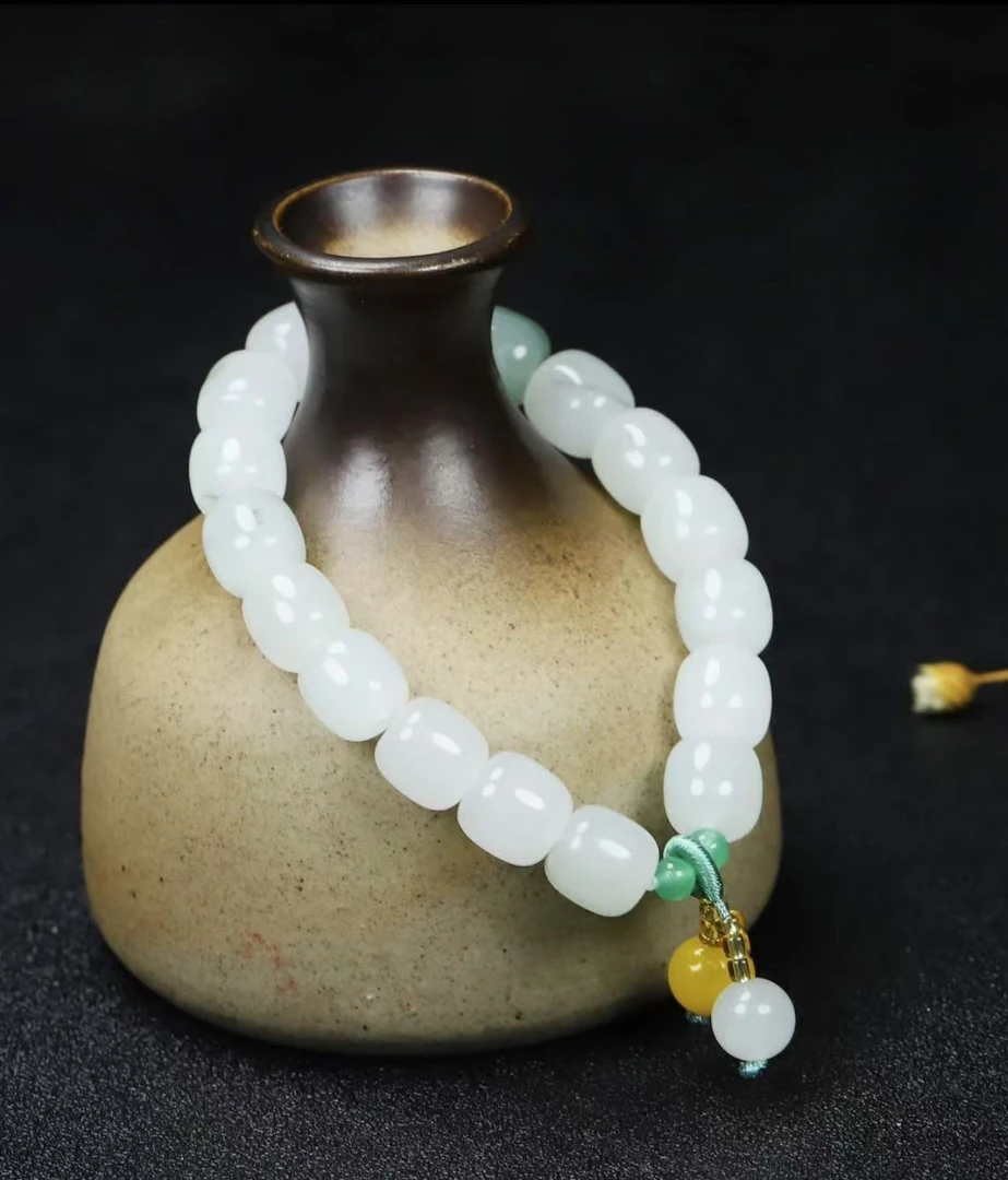 天山翠正圈飘花手链 古风端庄大气时尚简约