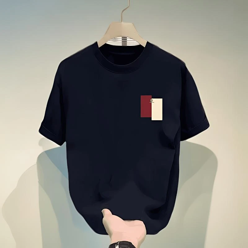 夏季新款时尚潮牌男士短袖洋气T恤宽松圆领休闲百搭休闲上衣ins