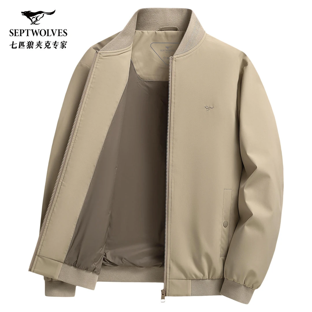 【五防升级】七匹狼男士修身夹克休闲通勤行政时尚棒球立领长袖外套