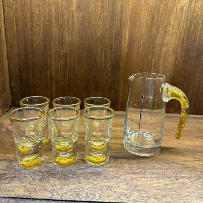 金箔玻璃分酒器一壶六杯G1721