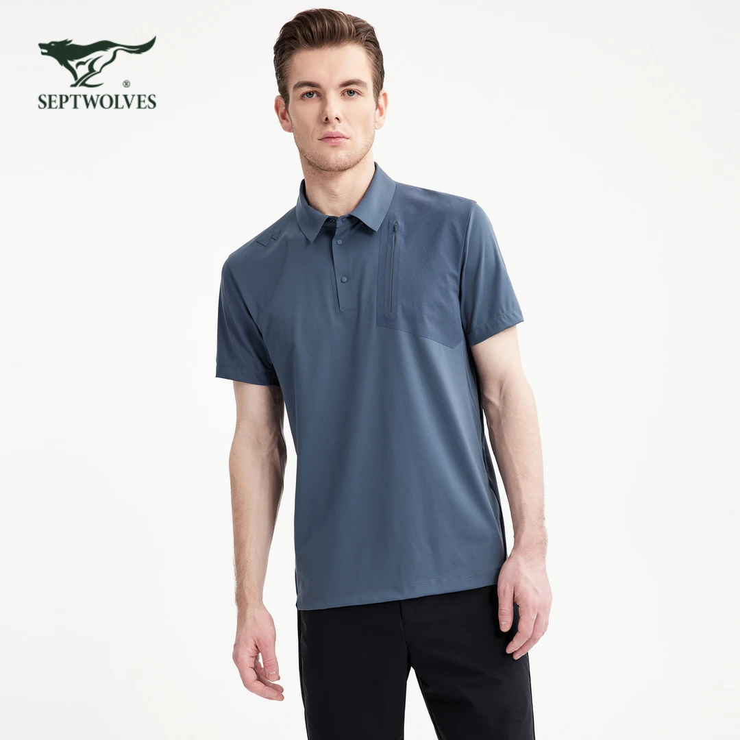 七匹狼男装男士短袖POLO衫冰爽舒适短袖速干快干翻领纯色百搭上衣