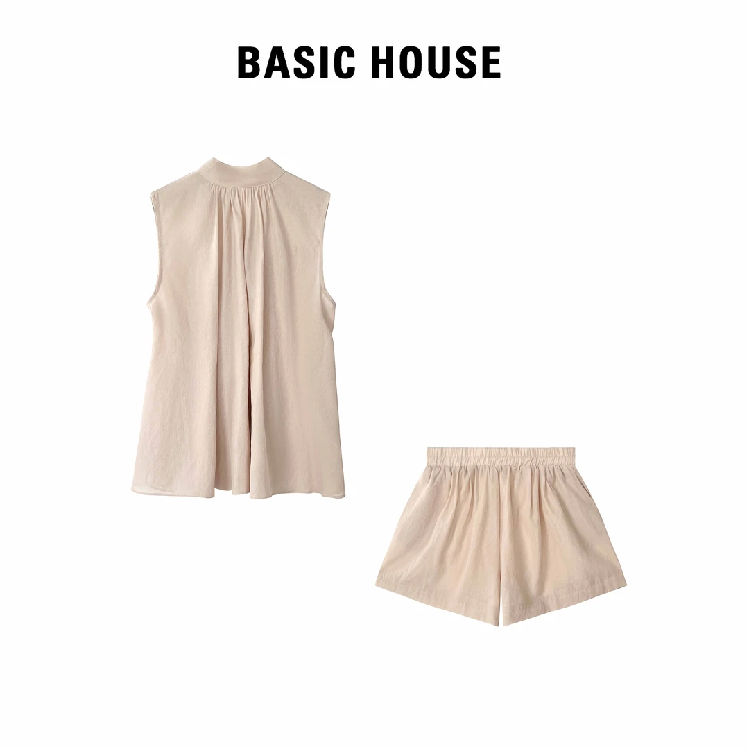 Basic House/百家好气质针织时尚休闲百搭夏季无袖设计师DX564