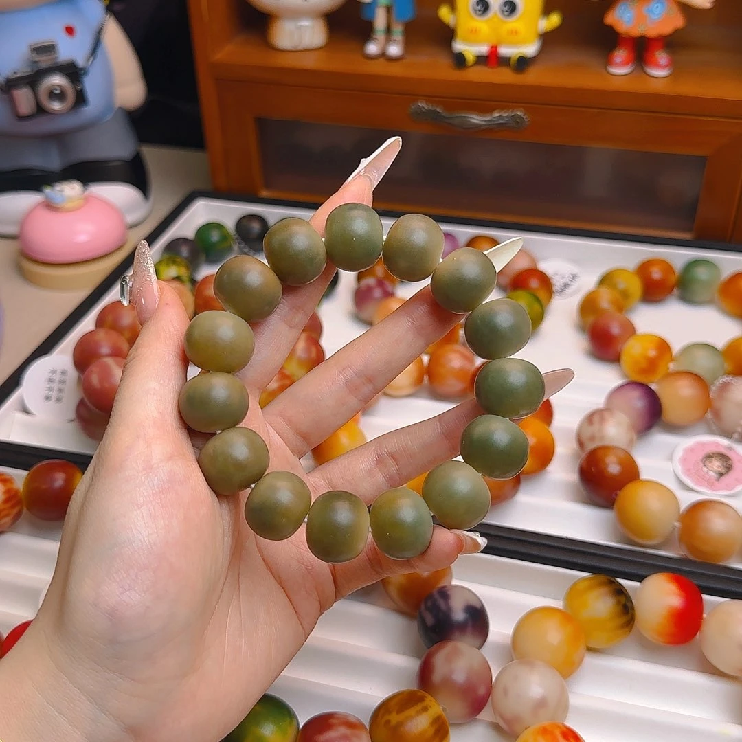 菩提根/象牙果手串卡18干磨苹果微微瑕