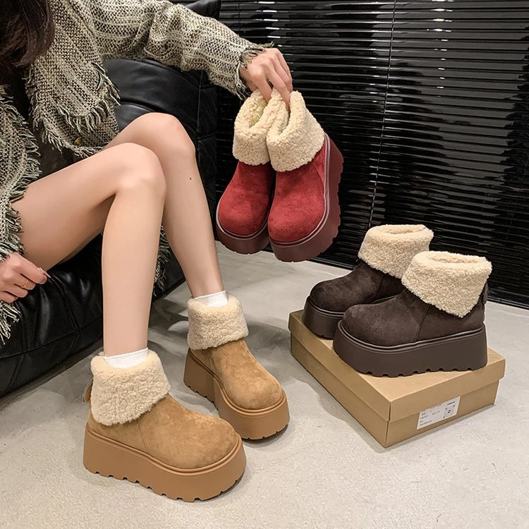 小个子增高厚底雪地靴女加绒加厚百搭时尚休闲冬季