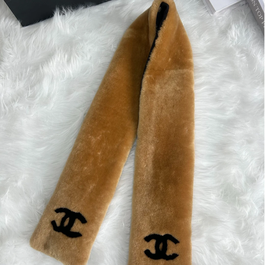 未使用 Chanel/香奈儿 25A系列丝绒双C刺绣围巾丝绒羊绒披肩
