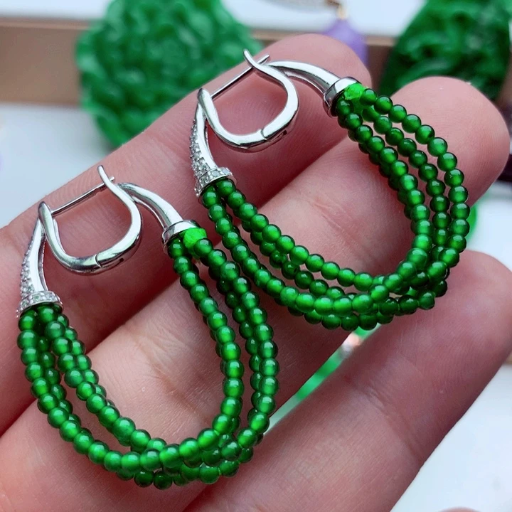 翡翠未镶嵌耳饰耳饰