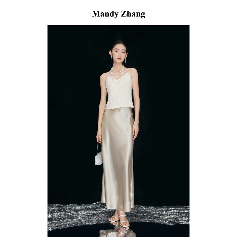 【诗语专属】MandyZhang白色V领小吊带女夏季短上衣