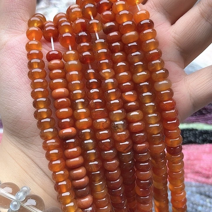 未镶嵌玛瑙/玉髓珠宝半成品一条8mm左右玛瑙算盘珠