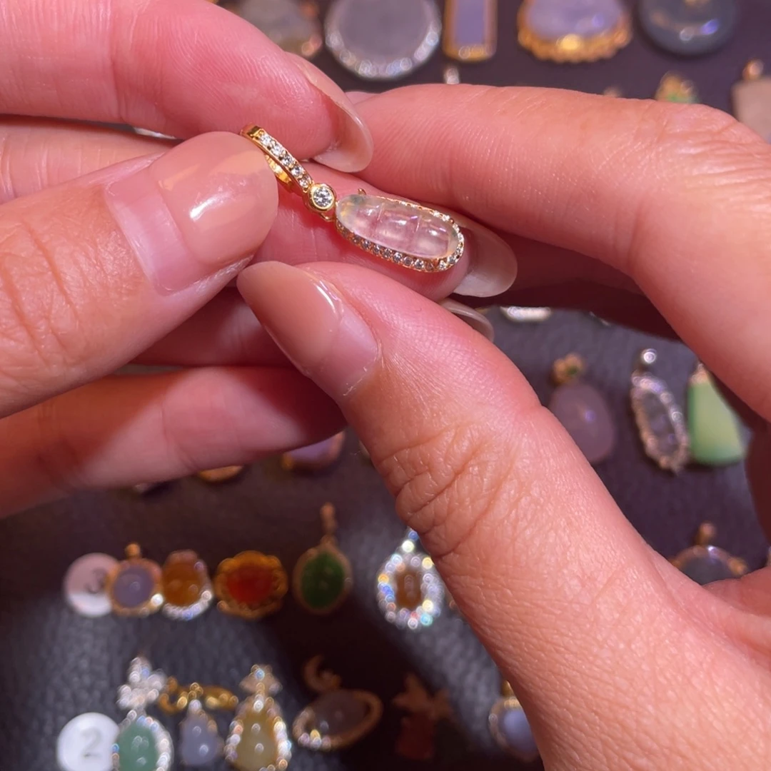 翡翠银S925镶嵌颈饰