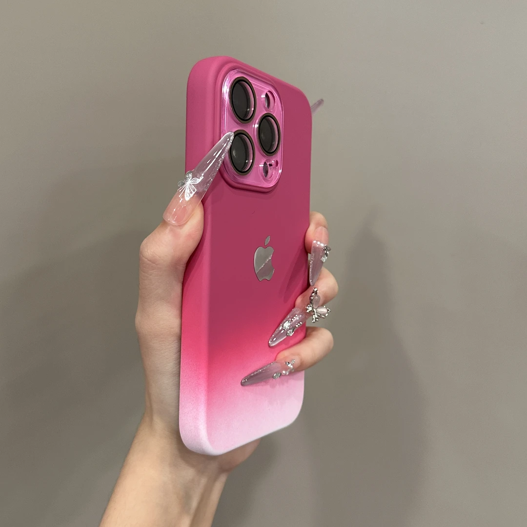 高级渐变晕染全包镜头膜适用苹果17promax手机壳iPhone15/14/13女