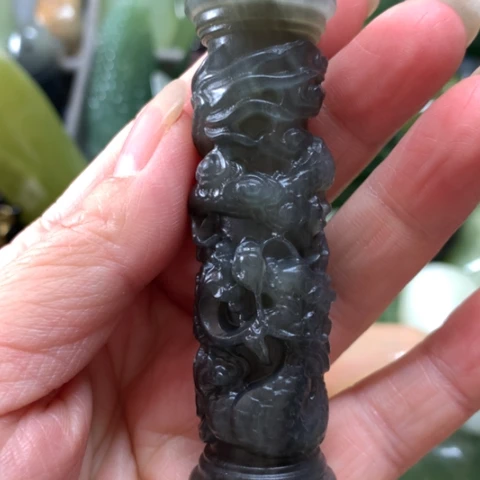 蛇纹石玉未镶嵌手把件