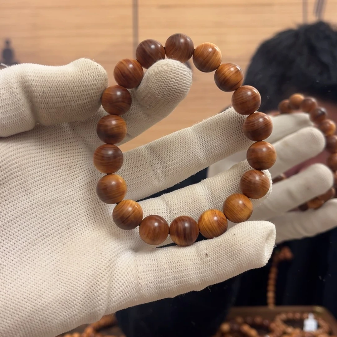 柏木（崖柏）手串/手链黄*彬12黑油顺纹板根料药香