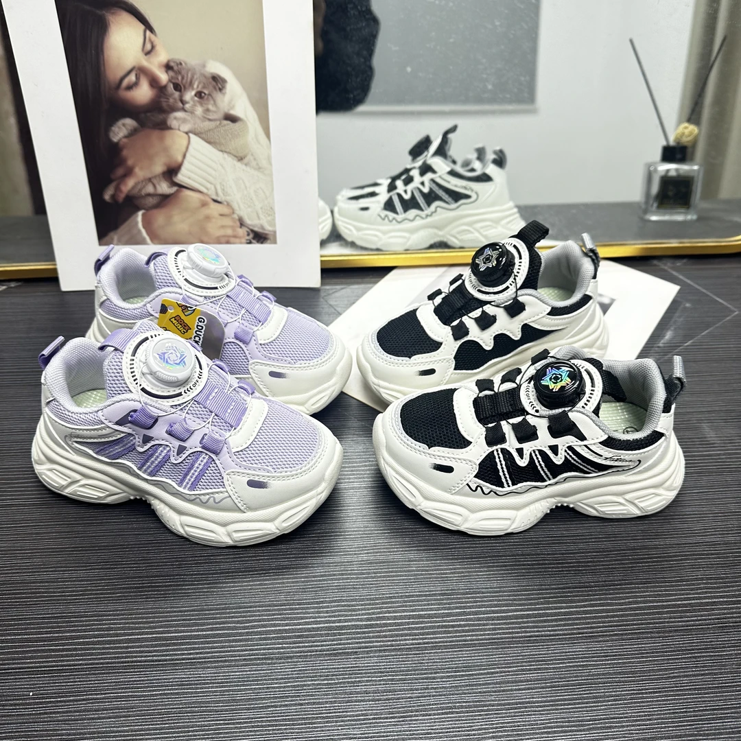 2025新款儿童老爹鞋女童时尚宝宝软底网面