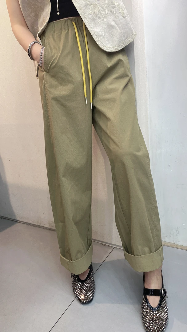 夏季阔腿裤百搭纯色松紧休闲裤夏款薄款英伦风嘻哈风