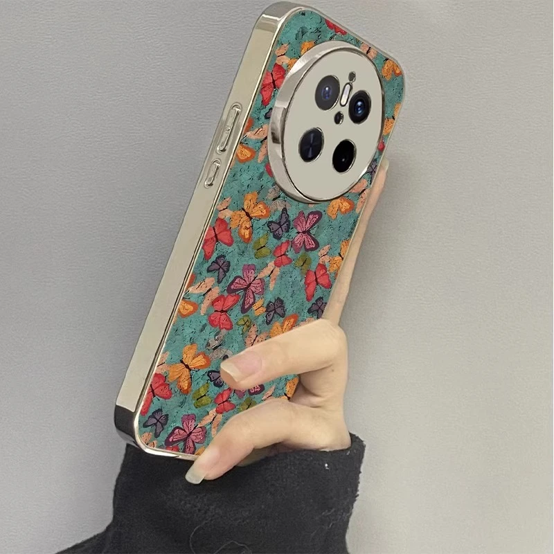 起舞蝴蝶适用华为mate70pro手机壳pura70ultra情侣mate60女款p70p